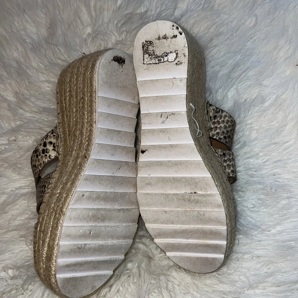 Marc Fisher Snake Leather Reptile Platform Wedge Shoes Size 6